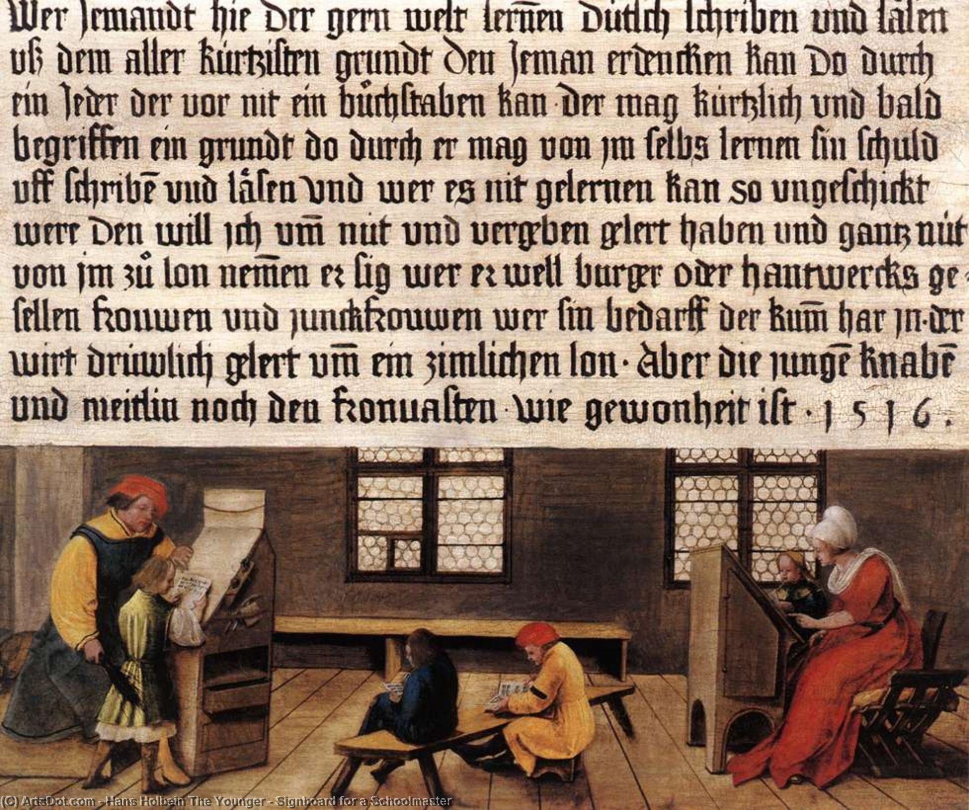 WikiOO.org - Encyclopedia of Fine Arts - Målning, konstverk Hans Holbein The Younger - Signboard for a Schoolmaster