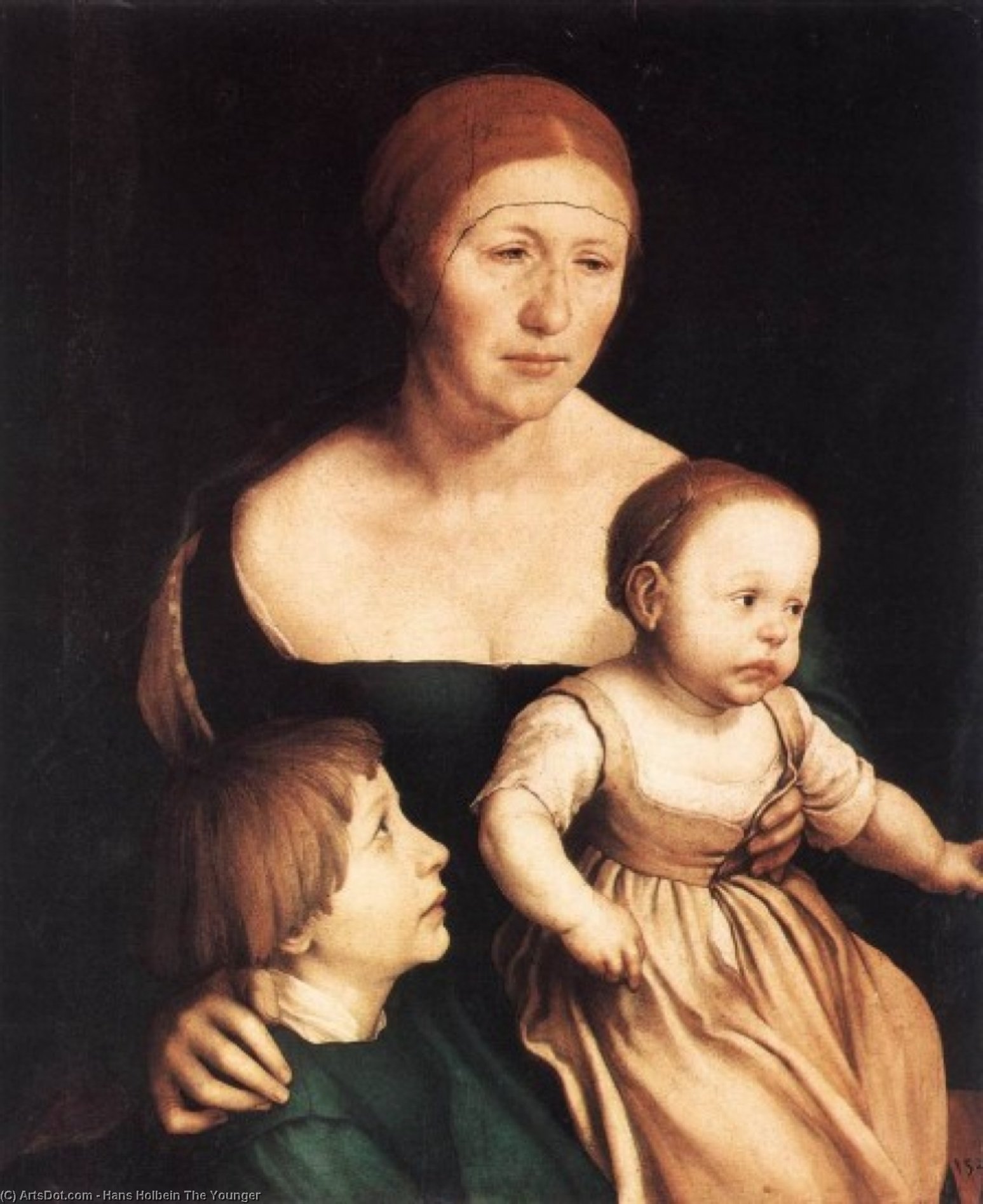 Wikioo.org – La Enciclopedia de las Bellas Artes - Pintura, Obras de arte de Hans Holbein The Younger - Los Artist's Familia