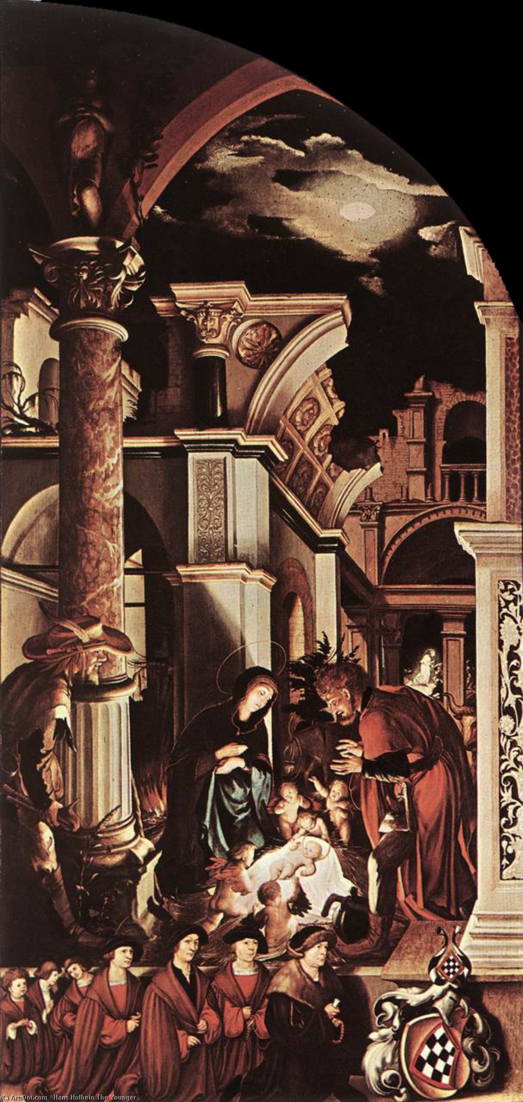 Wikoo.org - موسوعة الفنون الجميلة - اللوحة، العمل الفني Hans Holbein The Younger - The Oberried Altarpiece (right wing)