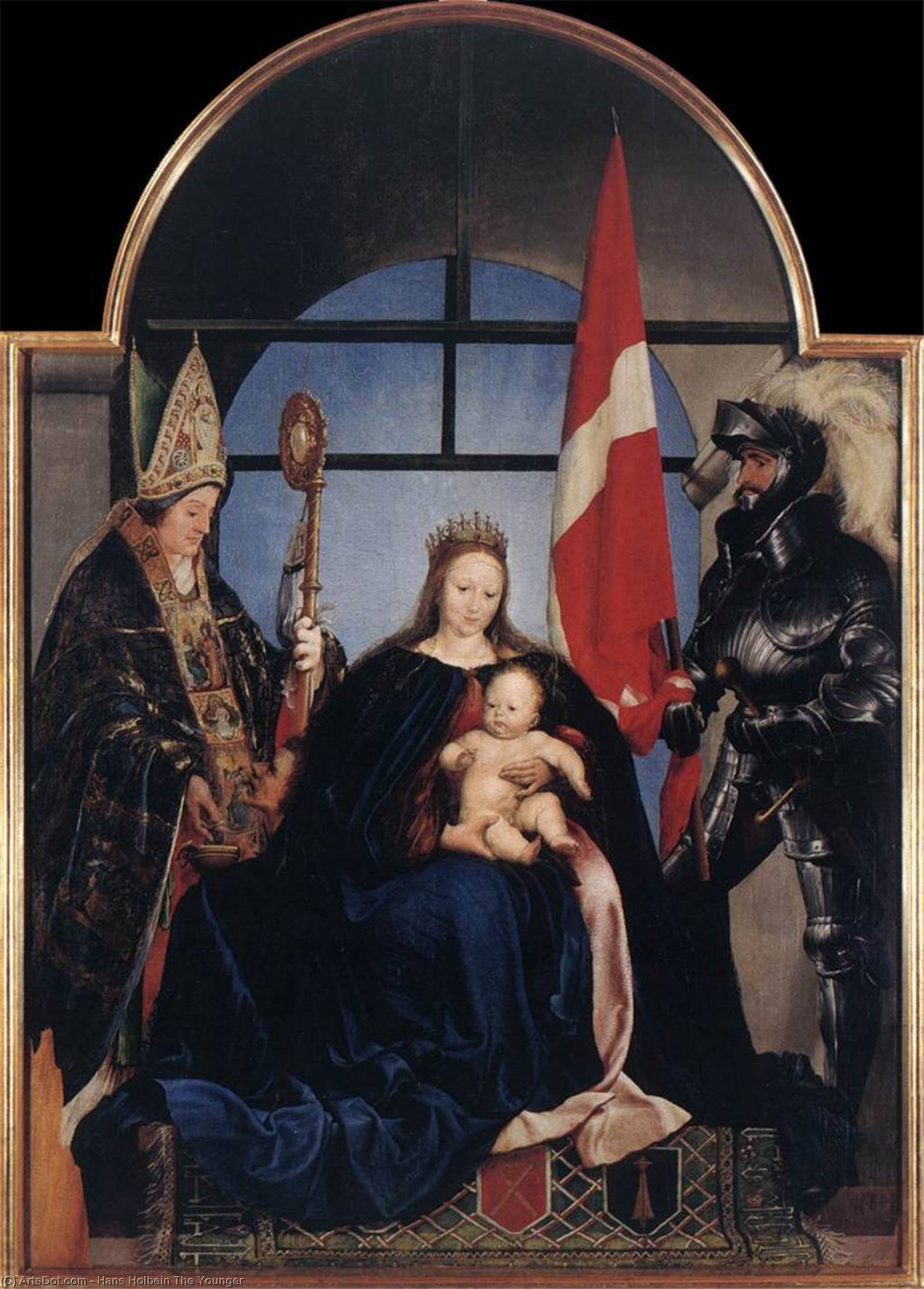 Wikoo.org - موسوعة الفنون الجميلة - اللوحة، العمل الفني Hans Holbein The Younger - The Solothurn Madonna