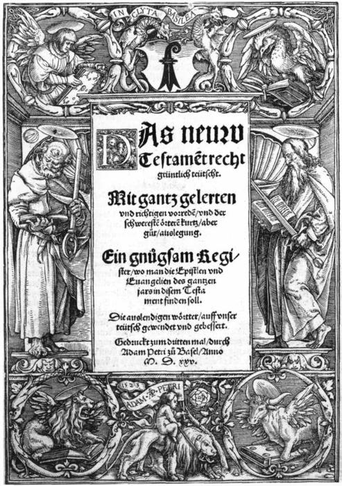 WikiOO.org - Güzel Sanatlar Ansiklopedisi - Resim, Resimler Hans Holbein The Younger - Title plate with St. Peter and St. Paul