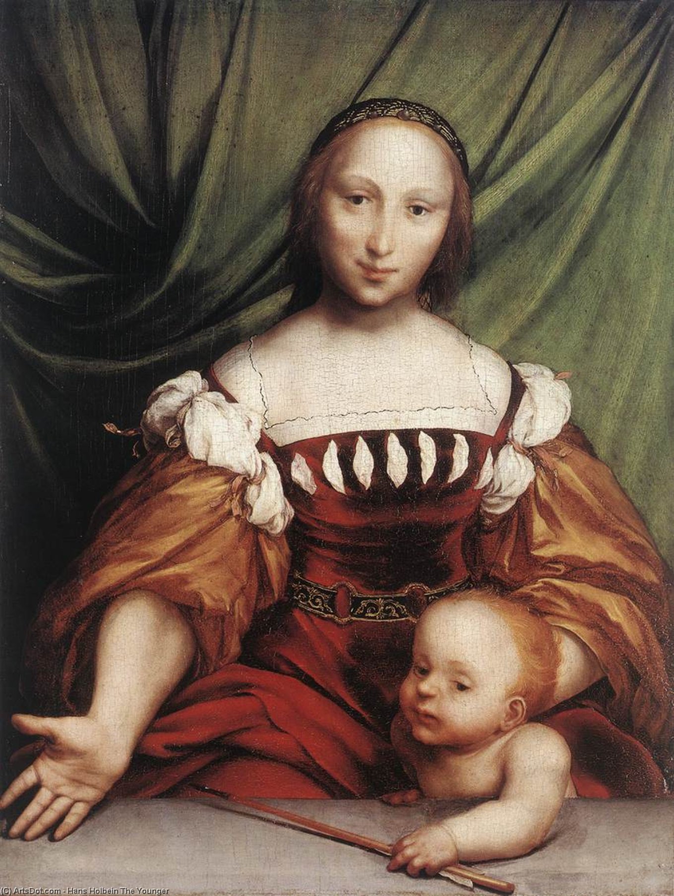 Wikoo.org - موسوعة الفنون الجميلة - اللوحة، العمل الفني Hans Holbein The Younger - Venus and Amor