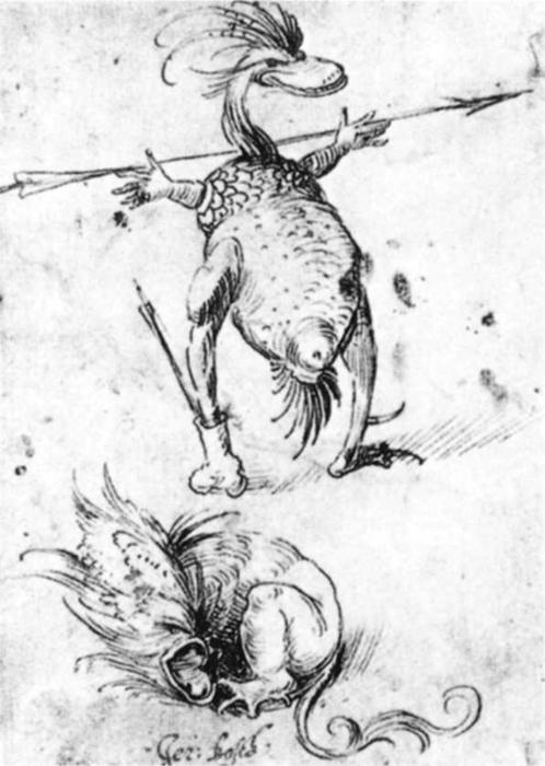 Wikioo.org - The Encyclopedia of Fine Arts - Painting, Artwork by Hieronymus Bosch - Two Monsters1