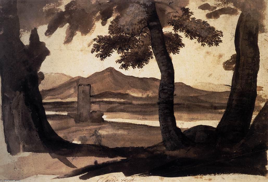Wikioo.org - The Encyclopedia of Fine Arts - Painting, Artwork by Claude Lorrain (Claude Gellée) - View of the Campagna