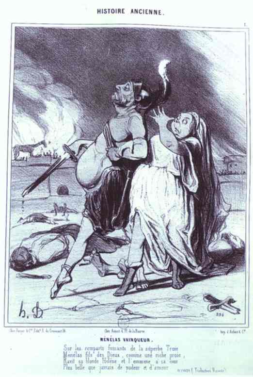 WikiOO.org - Enciclopédia das Belas Artes - Pintura, Arte por Honoré Daumier - Ancient History Series - Menelas the Victor