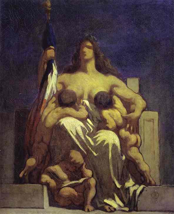 Wikioo.org – L'Enciclopedia delle Belle Arti - Pittura, Opere di Honoré Daumier - Schizzo , La République
