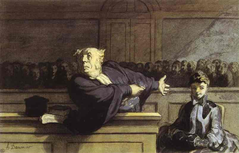 Wikioo.org - The Encyclopedia of Fine Arts - Painting, Artwork by Honoré Daumier - The Defender
