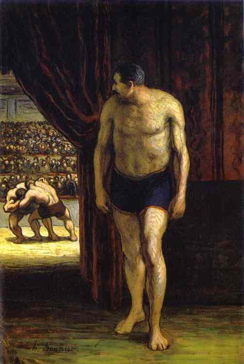 WikiOO.org - Güzel Sanatlar Ansiklopedisi - Resim, Resimler Honoré Daumier - The Wrestler