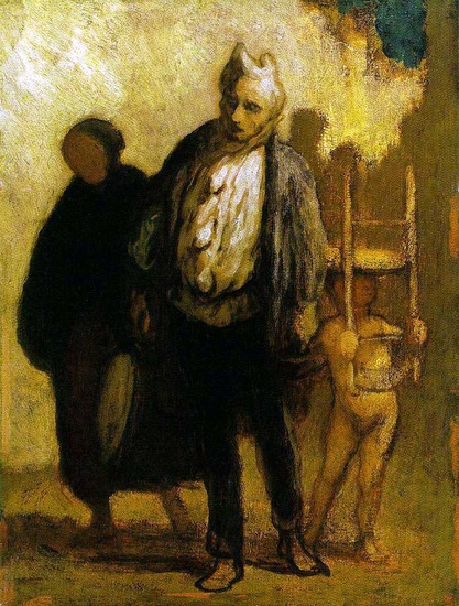 WikiOO.org - Encyclopedia of Fine Arts - Lukisan, Artwork Honoré Daumier - Wandering Saltimbanques