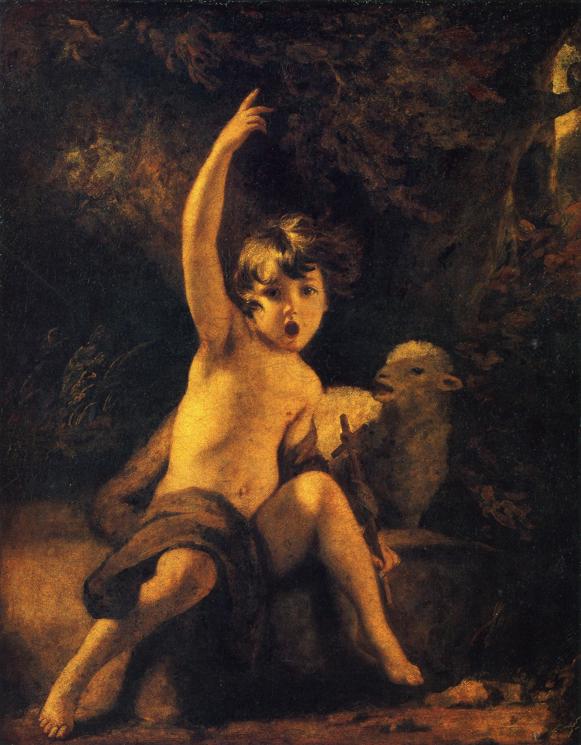 Wikioo.org – L'Encyclopédie des Beaux Arts - Peinture, Oeuvre de Joshua Reynolds - enfant baptiste dans le désert