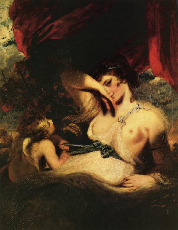 Wikoo.org - موسوعة الفنون الجميلة - اللوحة، العمل الفني Joshua Reynolds - Cupid Undoing Venus's Belt