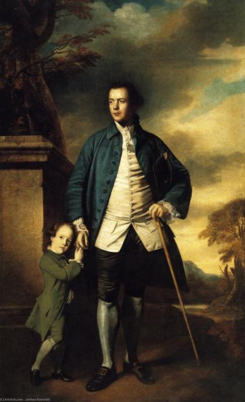 Wikioo.org - The Encyclopedia of Fine Arts - Painting, Artwork by Joshua Reynolds - Edward Morant and His Son John