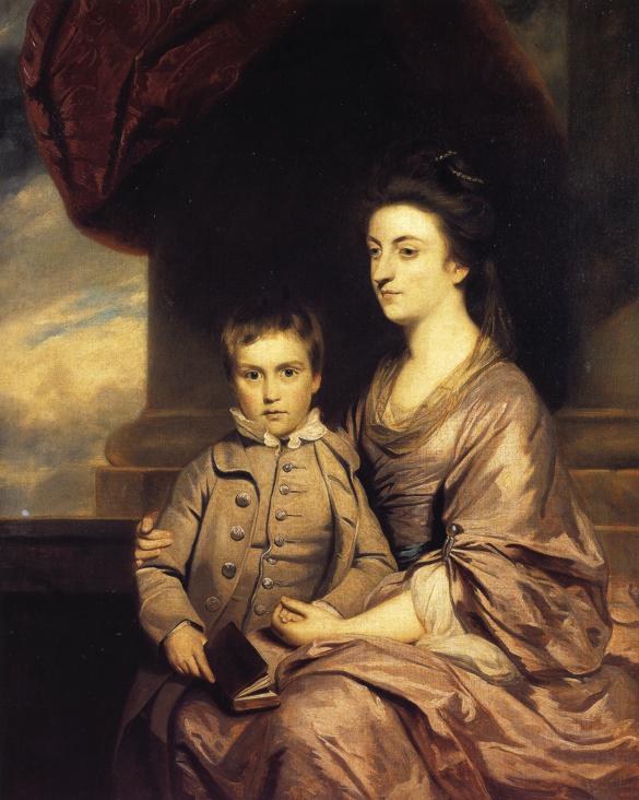 Wikoo.org - موسوعة الفنون الجميلة - اللوحة، العمل الفني Joshua Reynolds - Elizabeth, Countess of Pembroke and Her Son