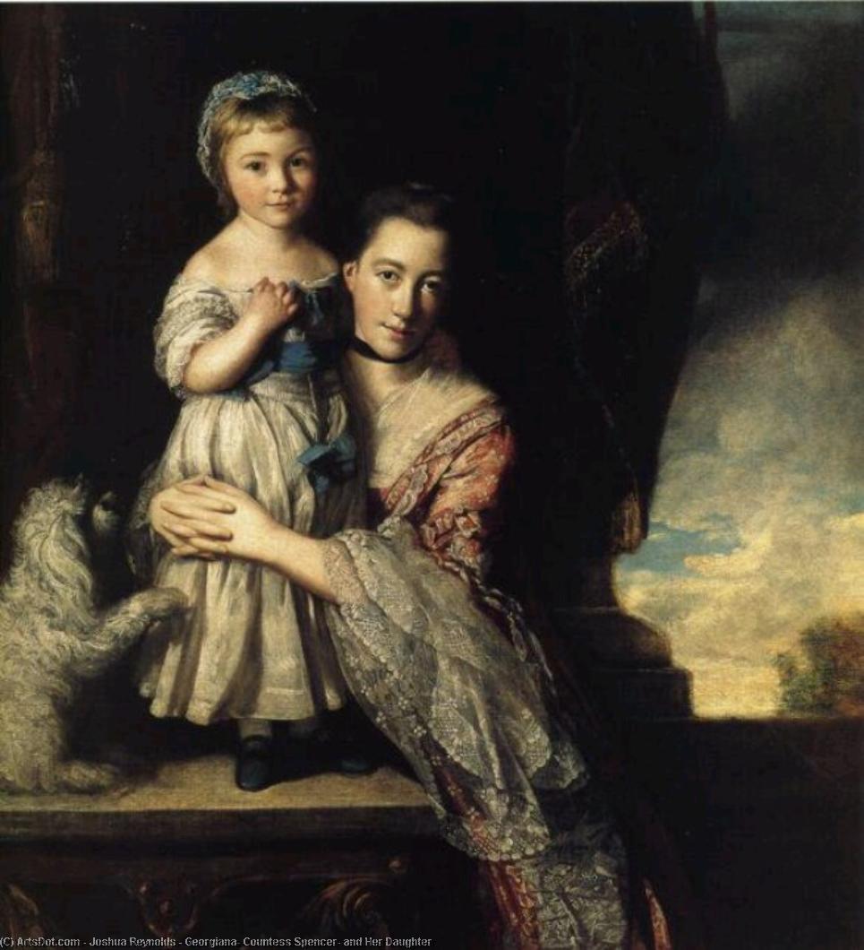 WikiOO.org - دایره المعارف هنرهای زیبا - نقاشی، آثار هنری Joshua Reynolds - Georgiana, Countess Spencer, and Her Daughter