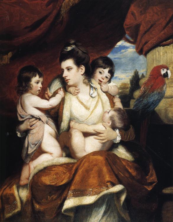 Wikioo.org – L'Enciclopedia delle Belle Arti - Pittura, Opere di Joshua Reynolds - Lady Cockburn ei suoi tre figli maggiori