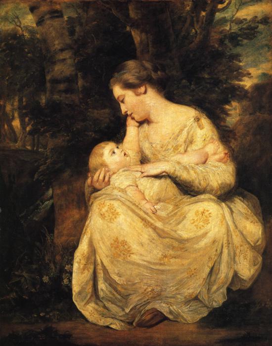 Wikioo.org - The Encyclopedia of Fine Arts - Painting, Artwork by Joshua Reynolds - Mrs Richard Hoare and Child