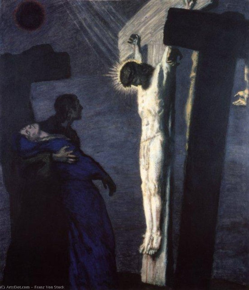 Wikioo.org - The Encyclopedia of Fine Arts - Painting, Artwork by Franz Von Stuck - Crucifixion