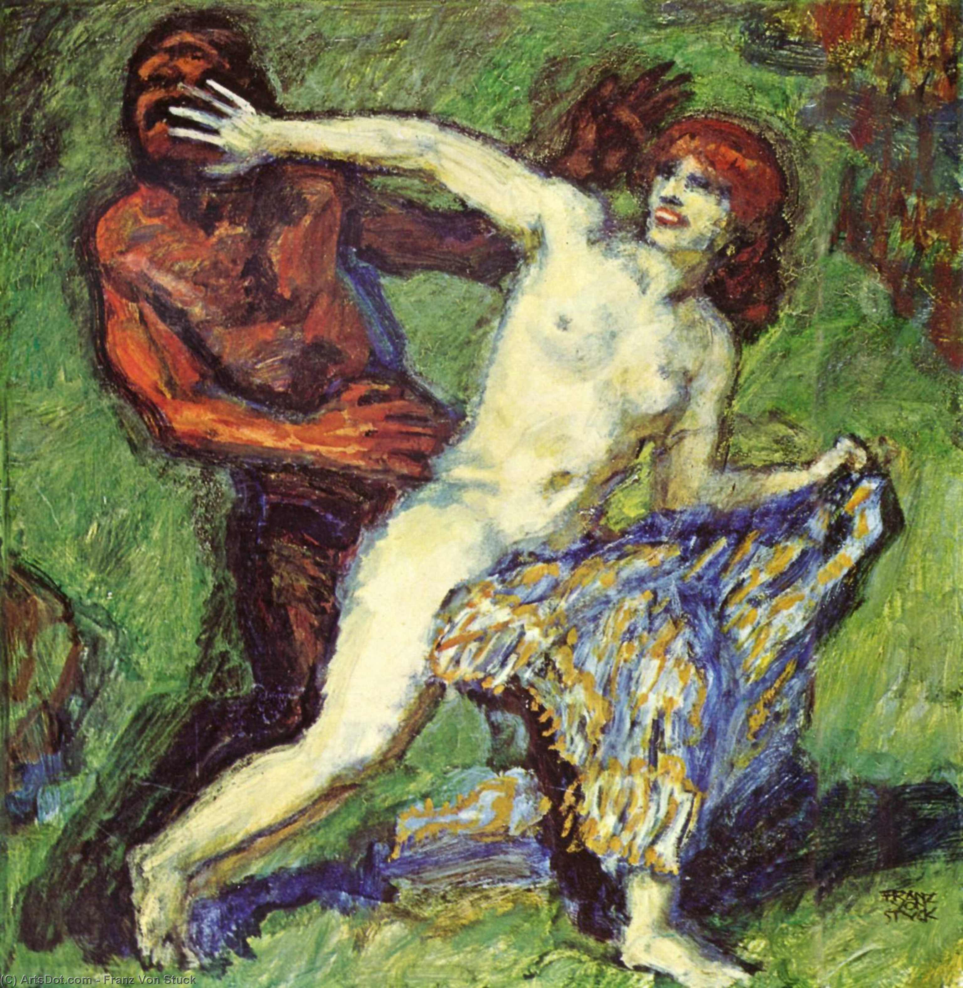WikiOO.org - Encyclopedia of Fine Arts - Maľba, Artwork Franz Von Stuck - Fangspiel