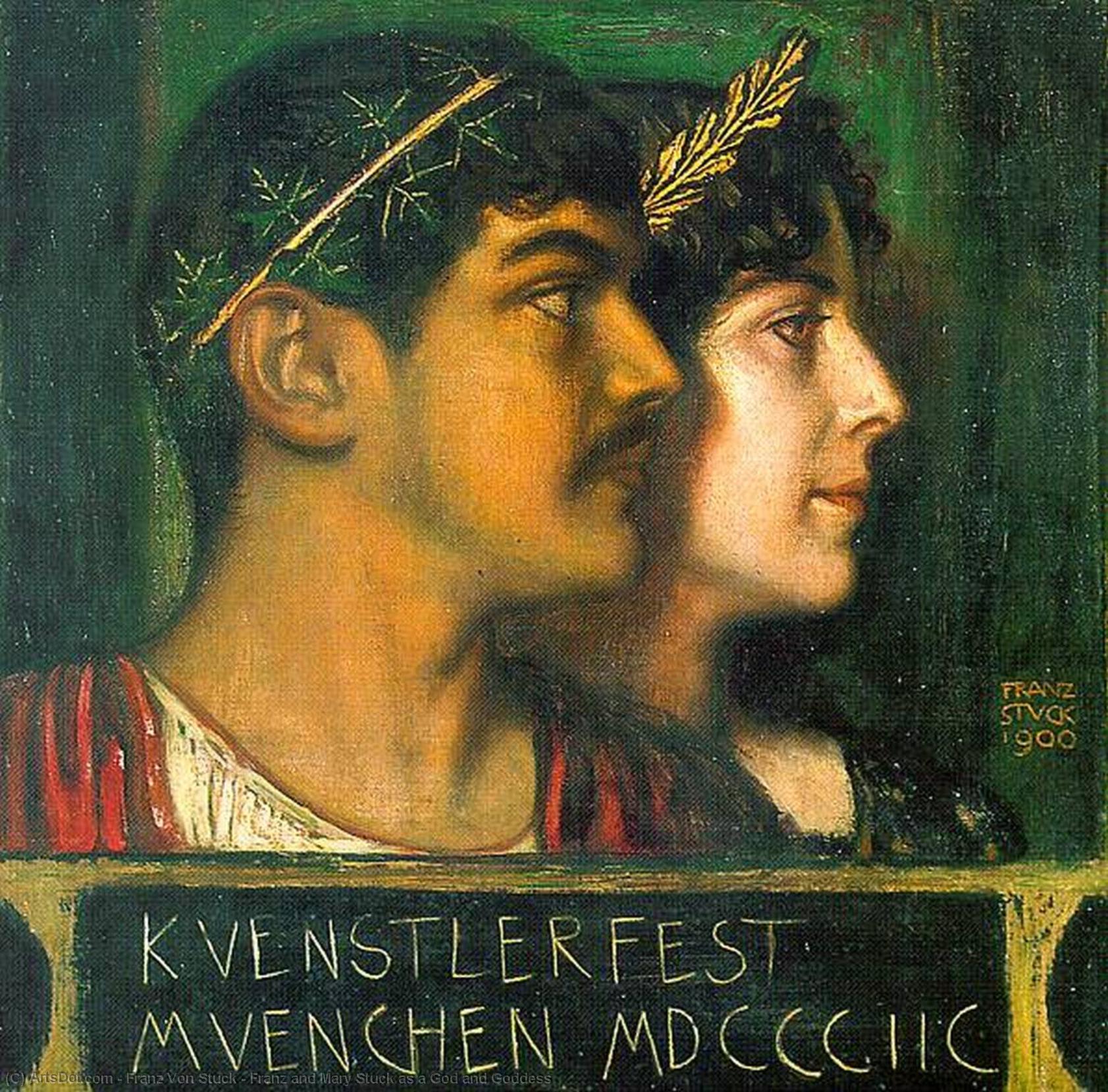 Wikioo.org - The Encyclopedia of Fine Arts - Painting, Artwork by Franz Von Stuck - Franz and Mary Stuck as a God and Goddess