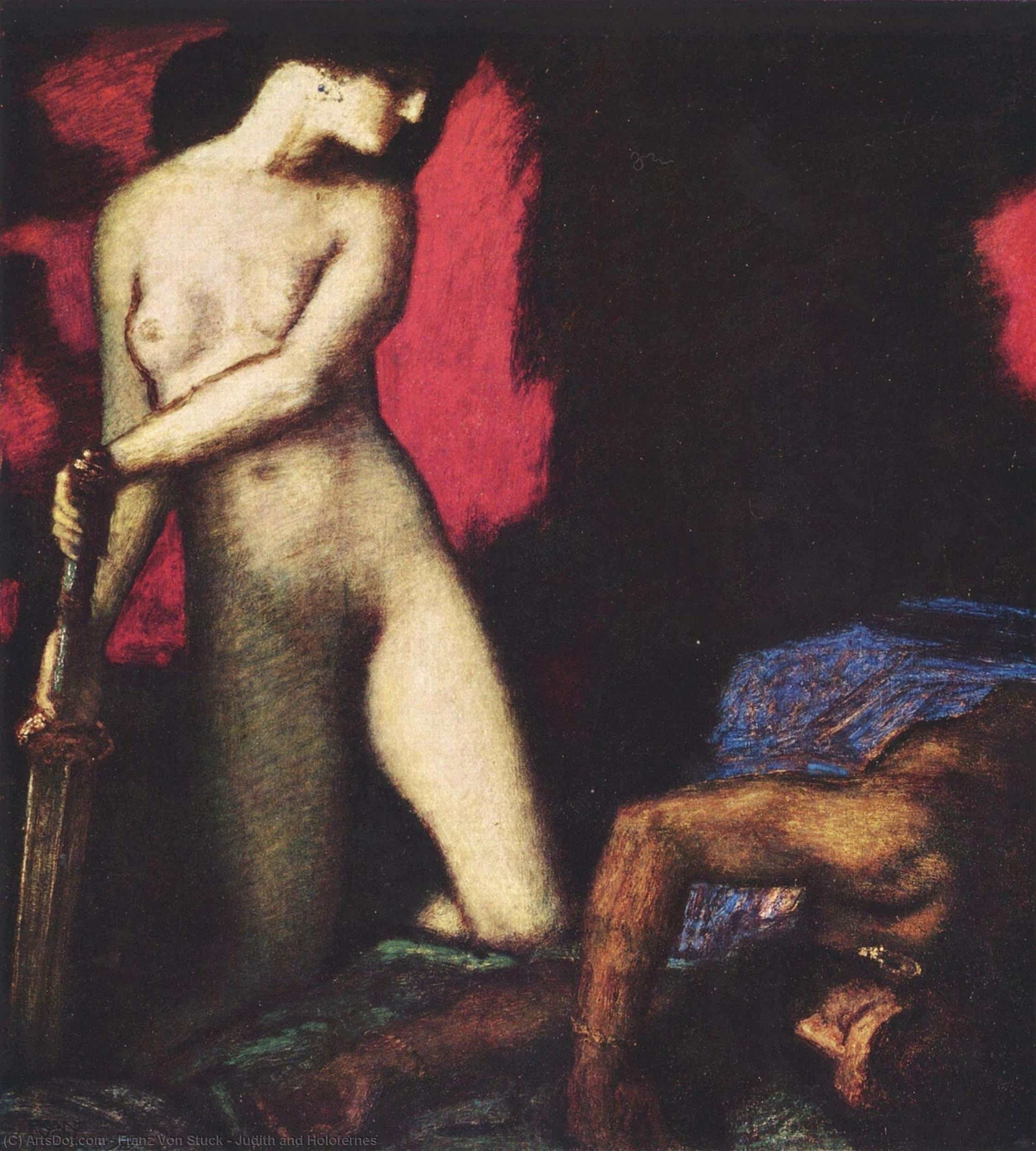 Wikioo.org - The Encyclopedia of Fine Arts - Painting, Artwork by Franz Von Stuck - Judith and Holofernes