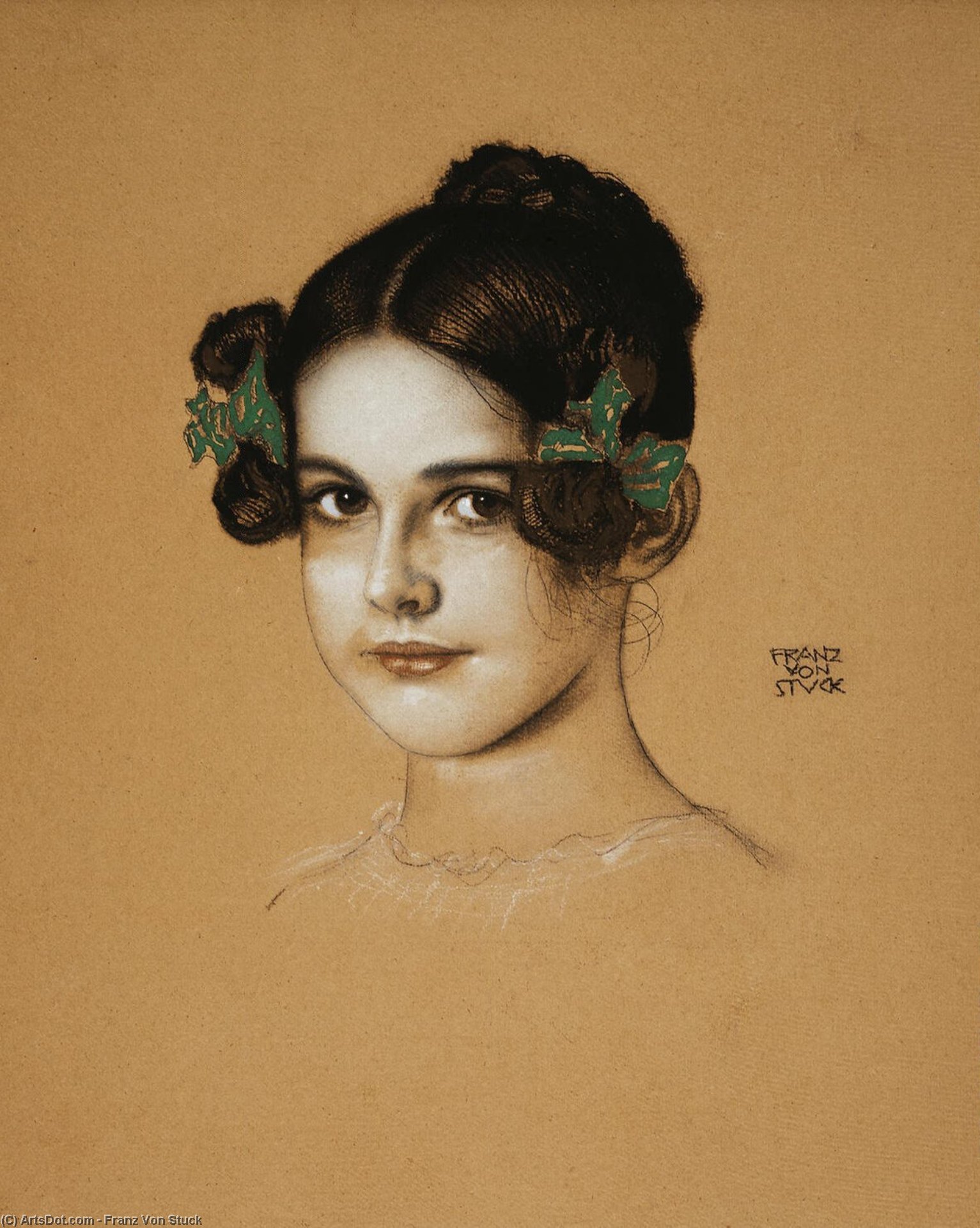 Wikioo.org - The Encyclopedia of Fine Arts - Painting, Artwork by Franz Von Stuck - Portrait of Marie Stuck