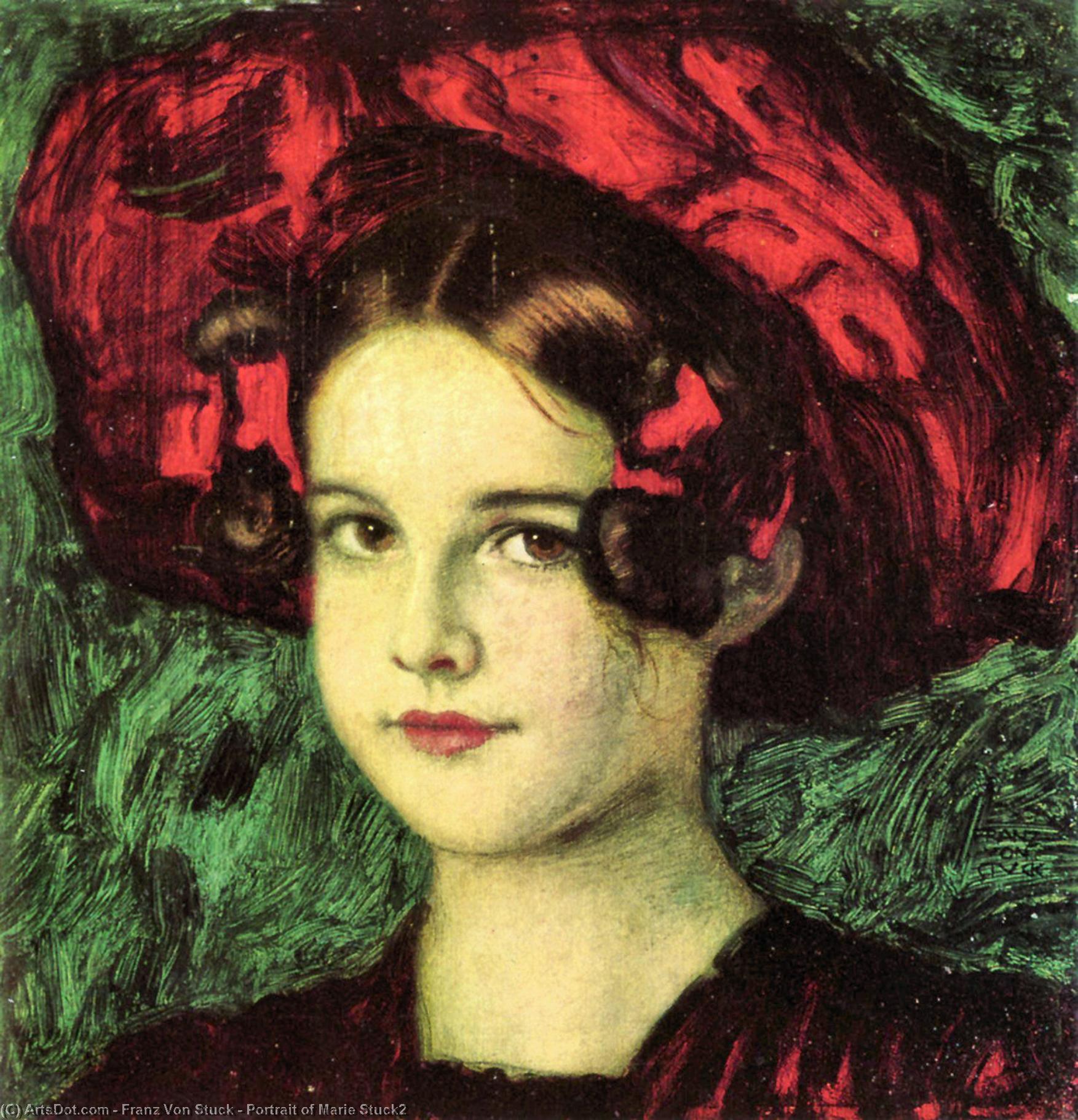 Wikioo.org - The Encyclopedia of Fine Arts - Painting, Artwork by Franz Von Stuck - Portrait of Marie Stuck2