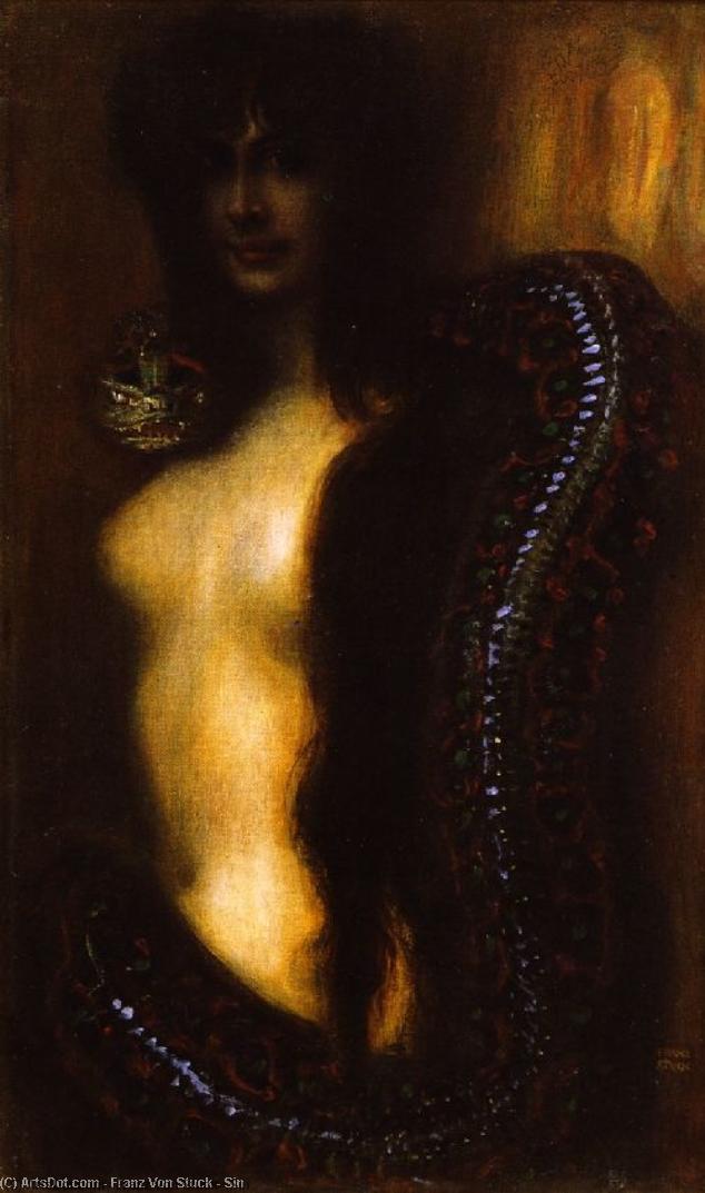 Wikioo.org - The Encyclopedia of Fine Arts - Painting, Artwork by Franz Von Stuck - Sin