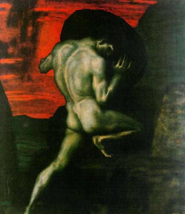 Wikioo.org - The Encyclopedia of Fine Arts - Painting, Artwork by Franz Von Stuck - Sisyphus