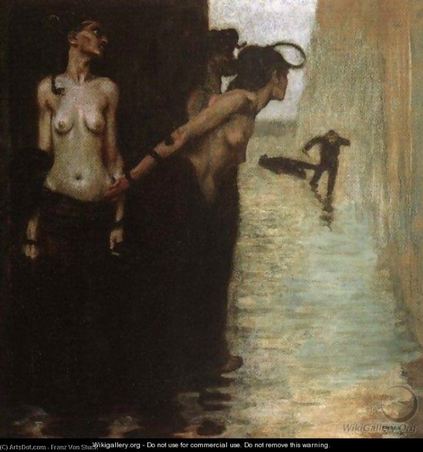 Wikioo.org - The Encyclopedia of Fine Arts - Painting, Artwork by Franz Von Stuck - The Murderer