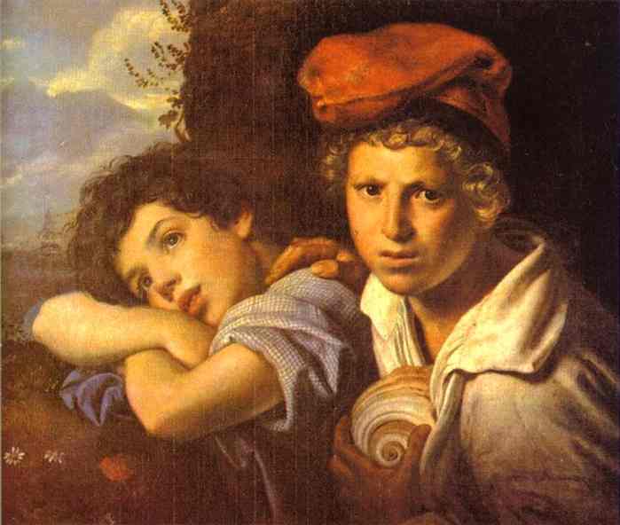 WikiOO.org - אנציקלופדיה לאמנויות יפות - ציור, יצירות אמנות Orest Adamovich Kiprensky - Naples Boys
