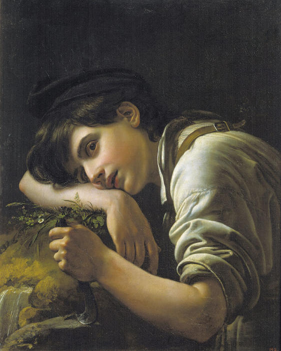 WikiOO.org - Encyclopedia of Fine Arts - Malba, Artwork Orest Adamovich Kiprensky - Young Gardener