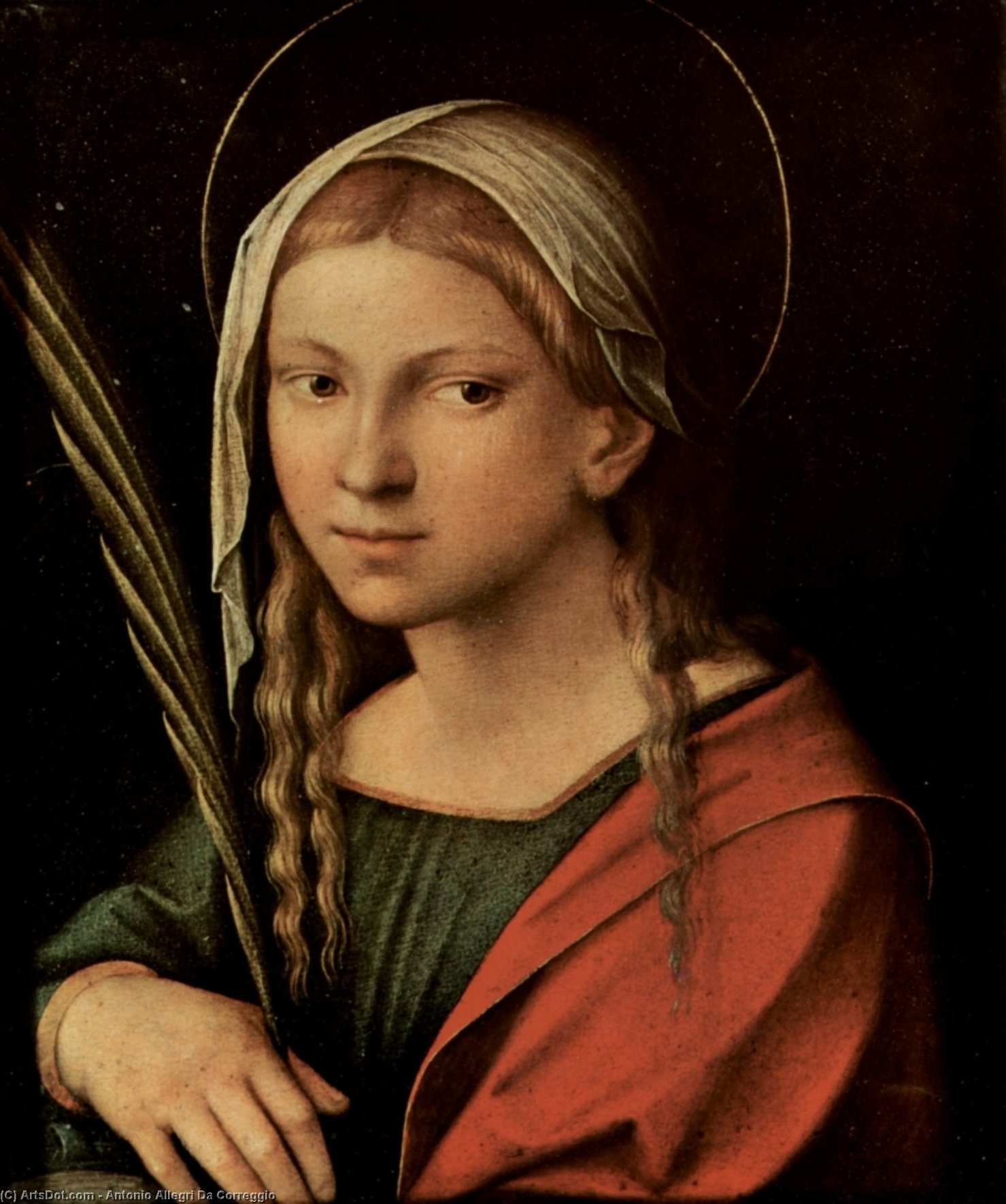WikiOO.org - Encyclopedia of Fine Arts - Maleri, Artwork Antonio Allegri Da Correggio - Hl. Katharina von Alexandrien