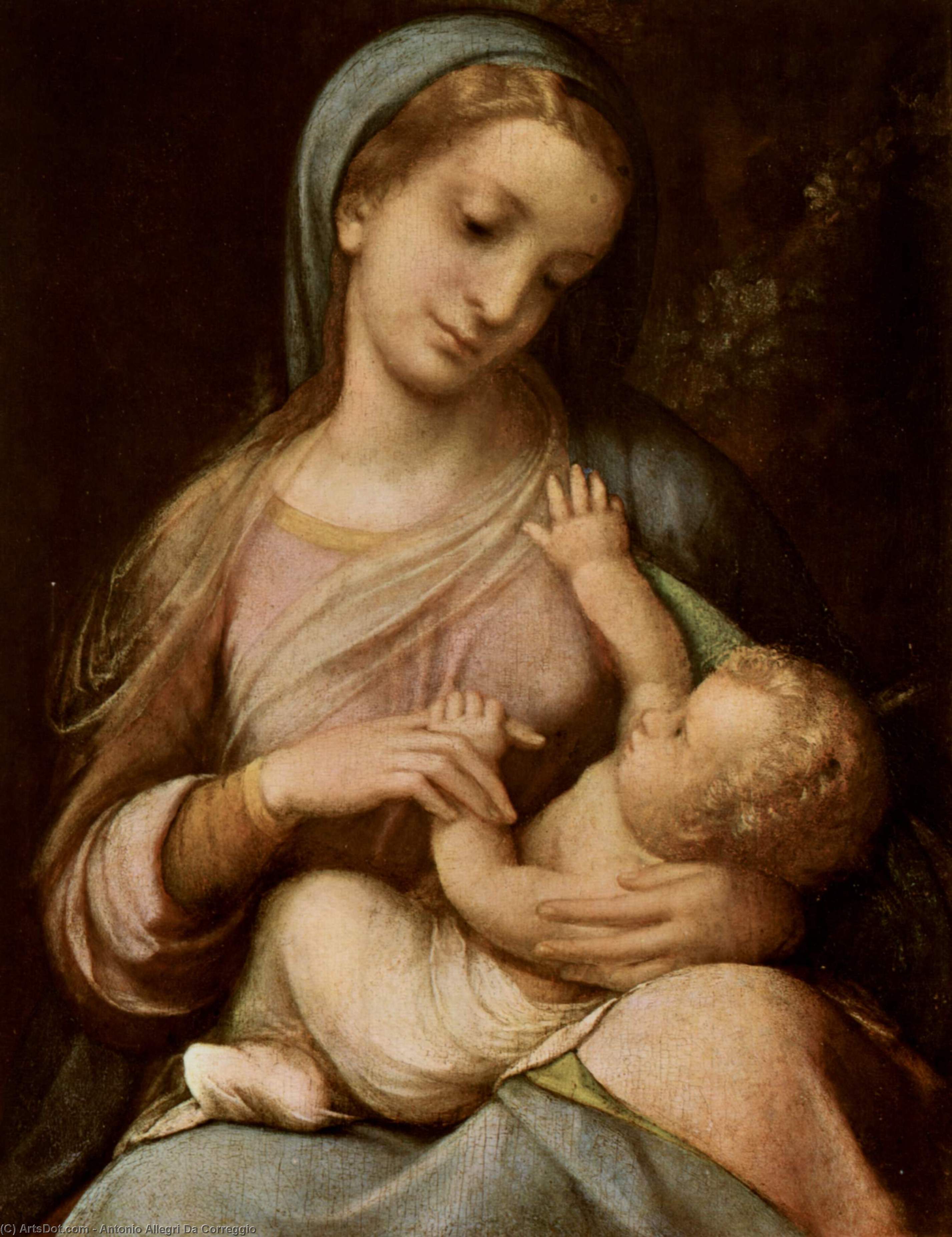 Wikioo.org - The Encyclopedia of Fine Arts - Painting, Artwork by Antonio Allegri Da Correggio - Madonna Campori