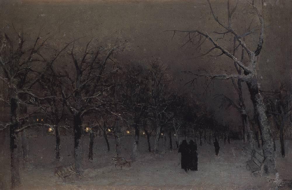 Wikioo.org - The Encyclopedia of Fine Arts - Painting, Artwork by Isaak Ilyich Levitan - Boulevard in the evening.