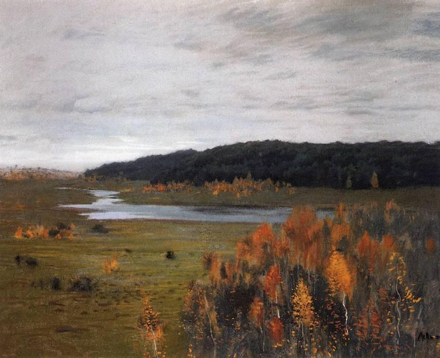 Wikioo.org - The Encyclopedia of Fine Arts - Painting, Artwork by Isaak Ilyich Levitan - Valley of the River. Autumn.