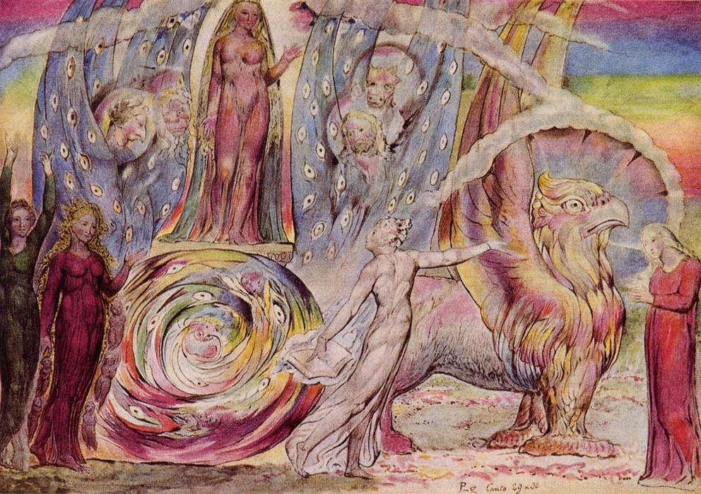 Wikioo.org - The Encyclopedia of Fine Arts - Painting, Artwork by William Blake - Dante's Divine Comedy, Beatrice Addressing Dante