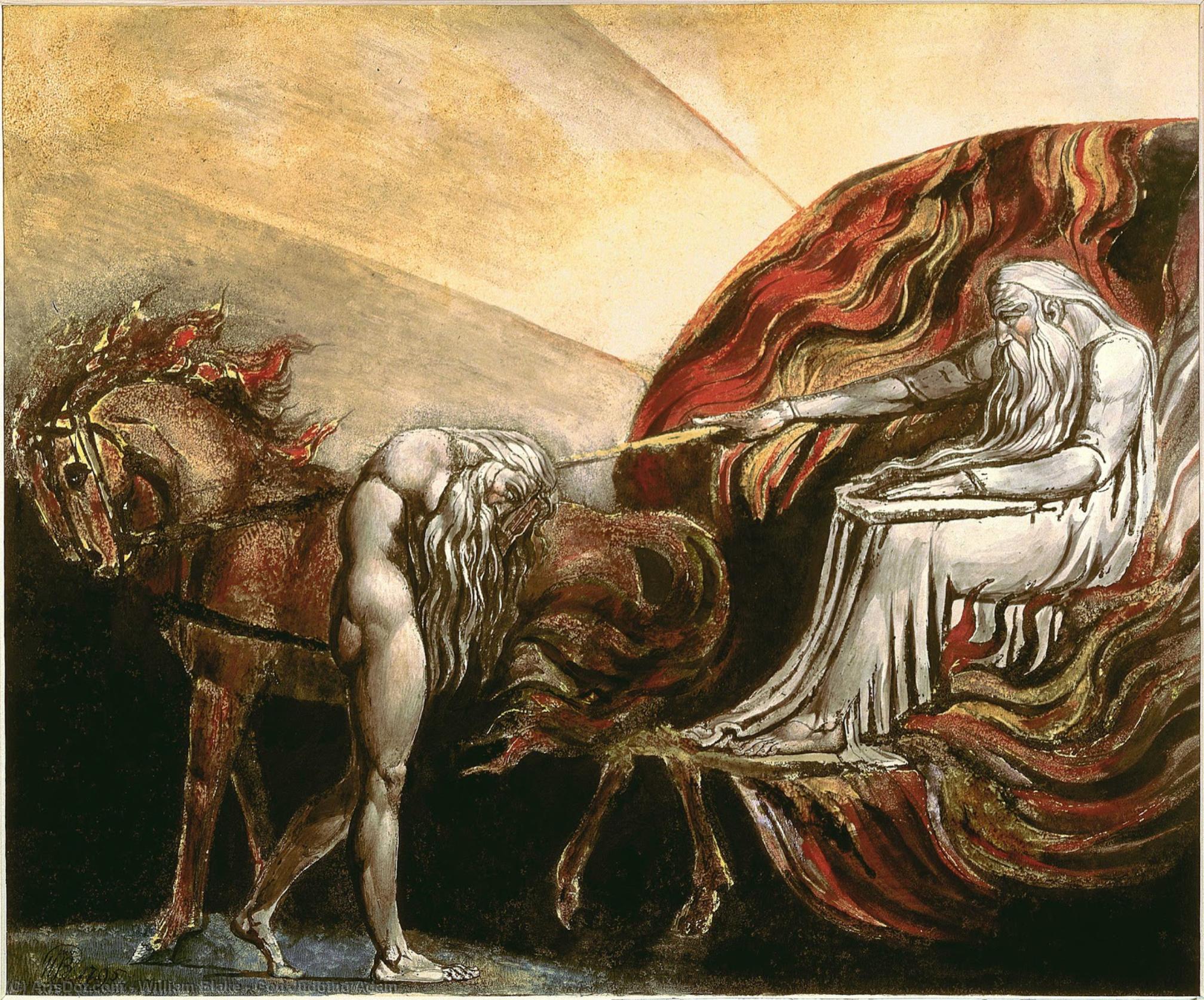 Wikioo.org - สารานุกรมวิจิตรศิลป์ - จิตรกรรม William Blake - God Judging Adam