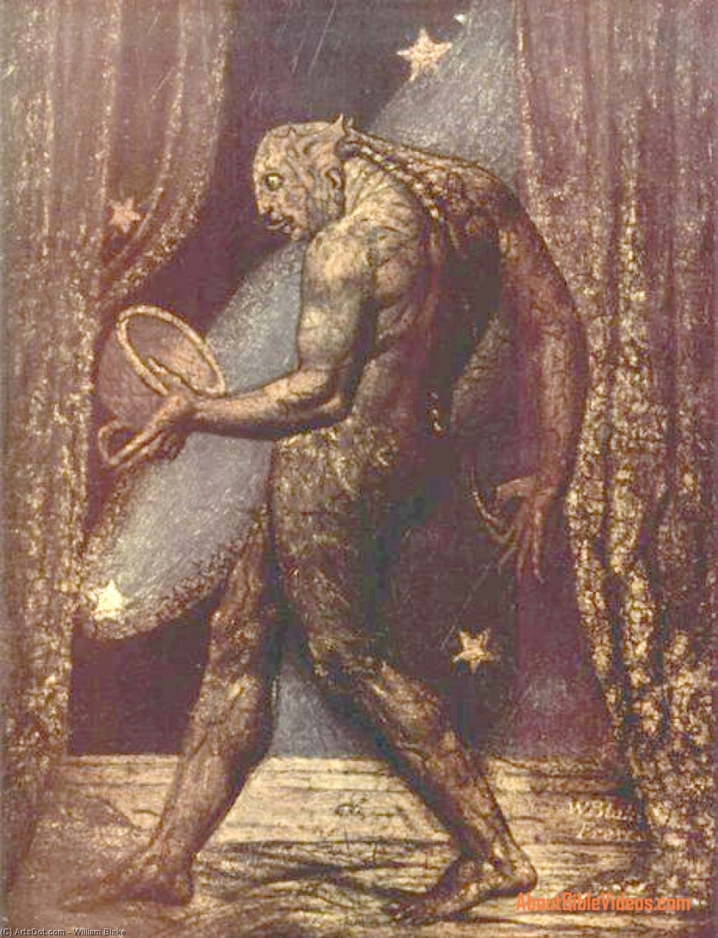 WikiOO.org – 美術百科全書 - 繪畫，作品 William Blake - 跳蚤的幽灵