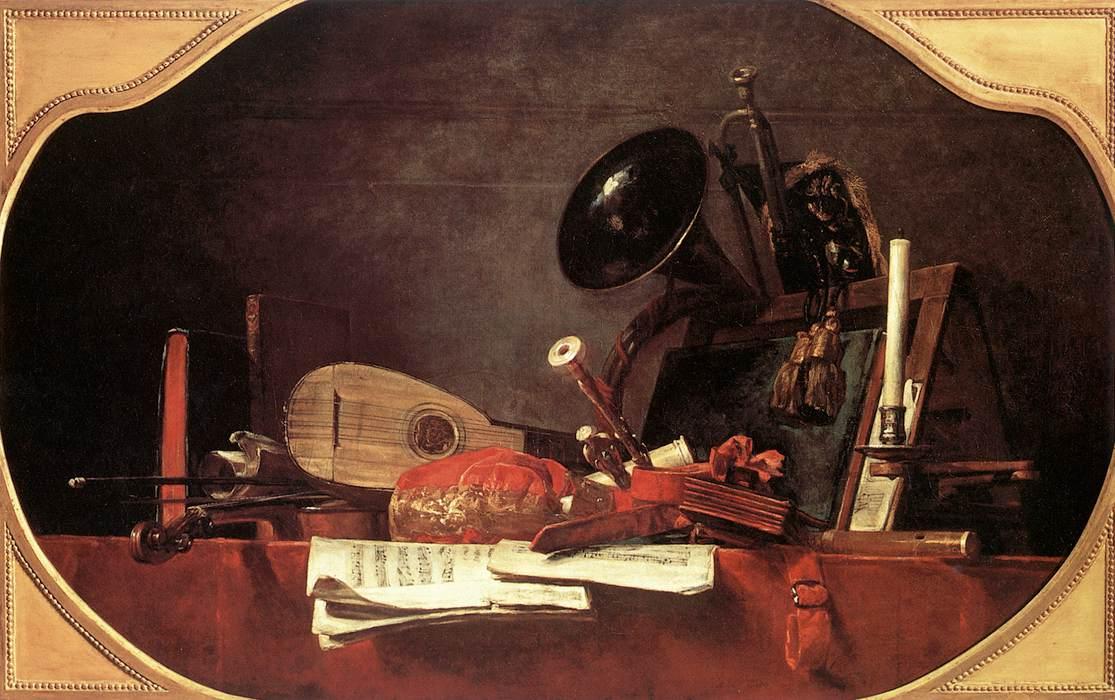 Wikioo.org - Bách khoa toàn thư về mỹ thuật - Vẽ tranh, Tác phẩm nghệ thuật Jean-Baptiste Simeon Chardin - Attributes of Music