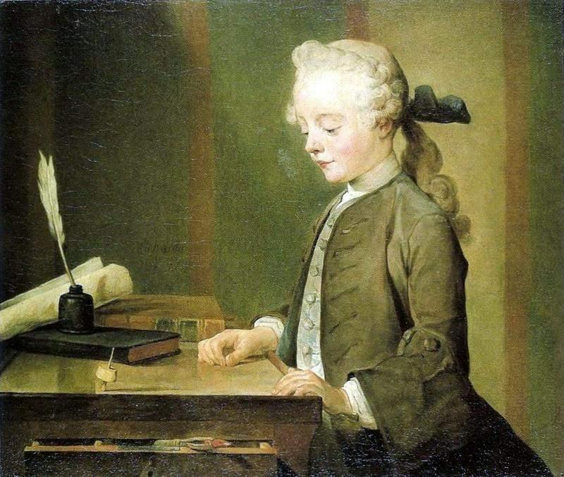 WikiOO.org - Encyclopedia of Fine Arts - Malba, Artwork Jean-Baptiste Simeon Chardin - Boy with a Top