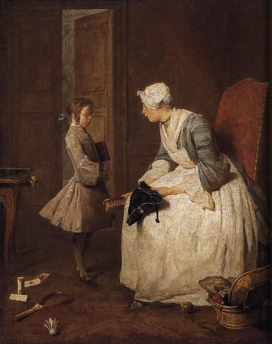 Wikioo.org - Bách khoa toàn thư về mỹ thuật - Vẽ tranh, Tác phẩm nghệ thuật Jean-Baptiste Simeon Chardin - La Gouvernante (The Governess)