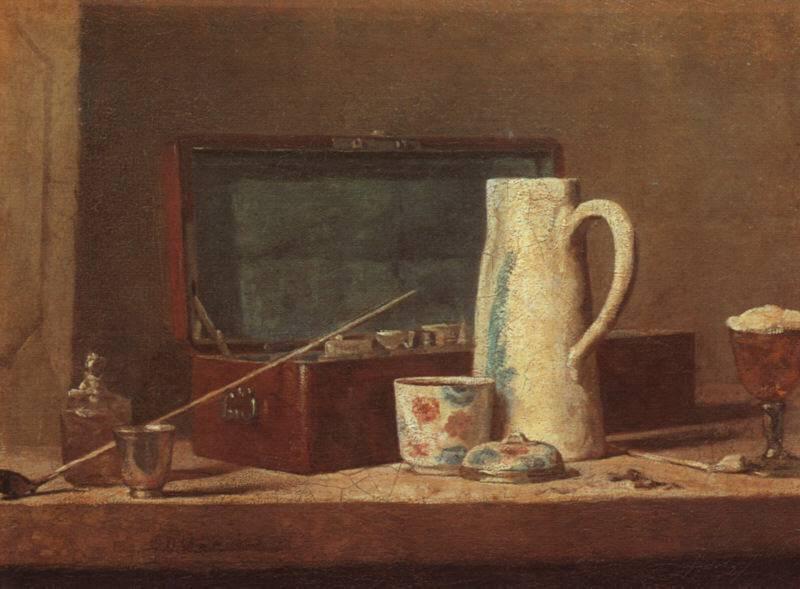 WikiOO.org - Enciclopédia das Belas Artes - Pintura, Arte por Jean-Baptiste Simeon Chardin - Pipes and Drinking Pitcher