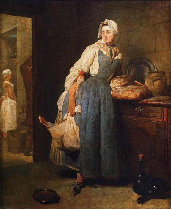 Wikoo.org - موسوعة الفنون الجميلة - اللوحة، العمل الفني Jean-Baptiste Simeon Chardin - The Provider (La Pourvoyeuse)