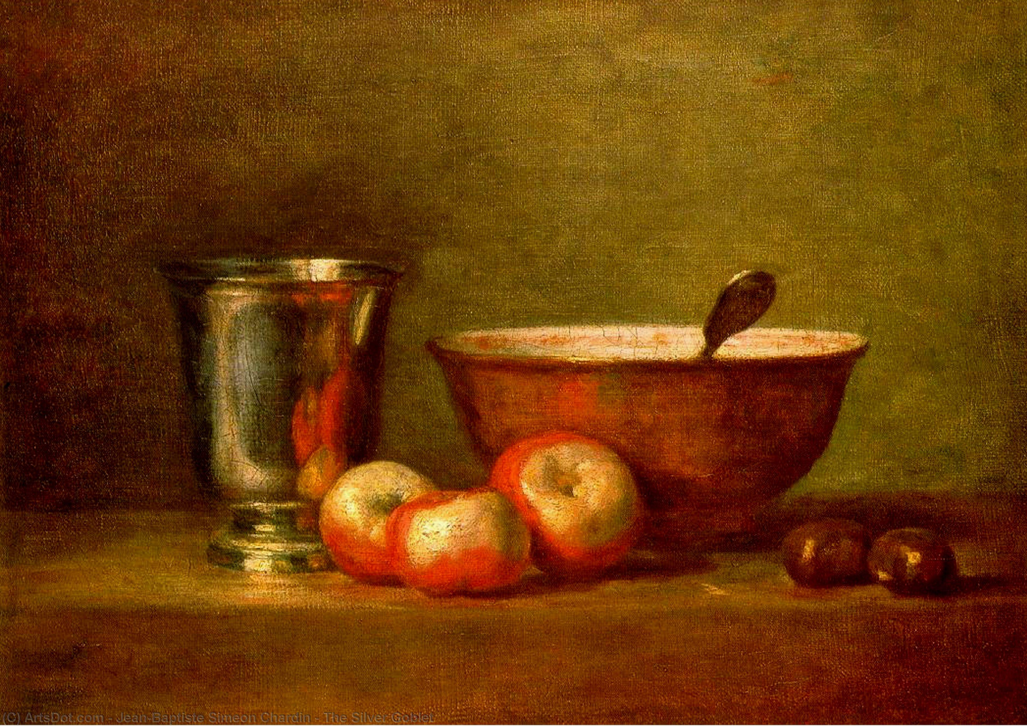 Wikoo.org - موسوعة الفنون الجميلة - اللوحة، العمل الفني Jean-Baptiste Simeon Chardin - The Silver Goblet