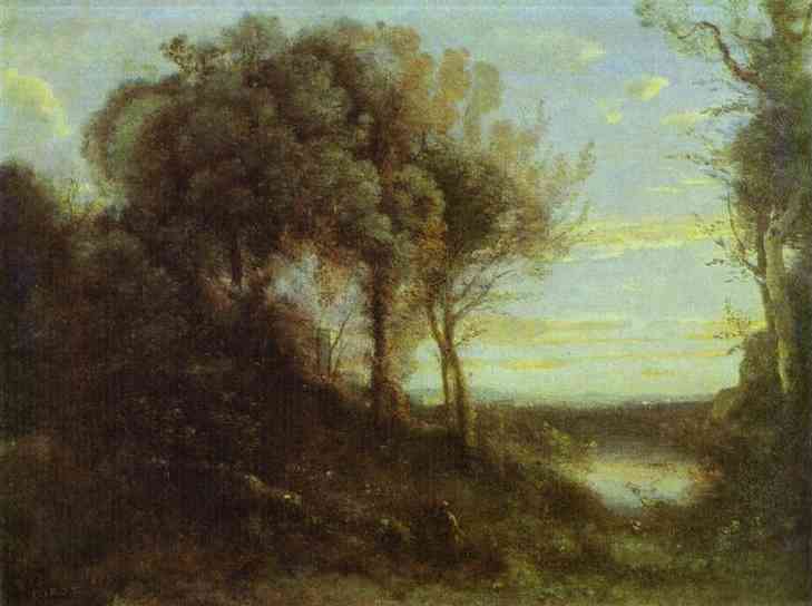 Wikioo.org - The Encyclopedia of Fine Arts - Painting, Artwork by Jean Baptiste Camille Corot - Evening