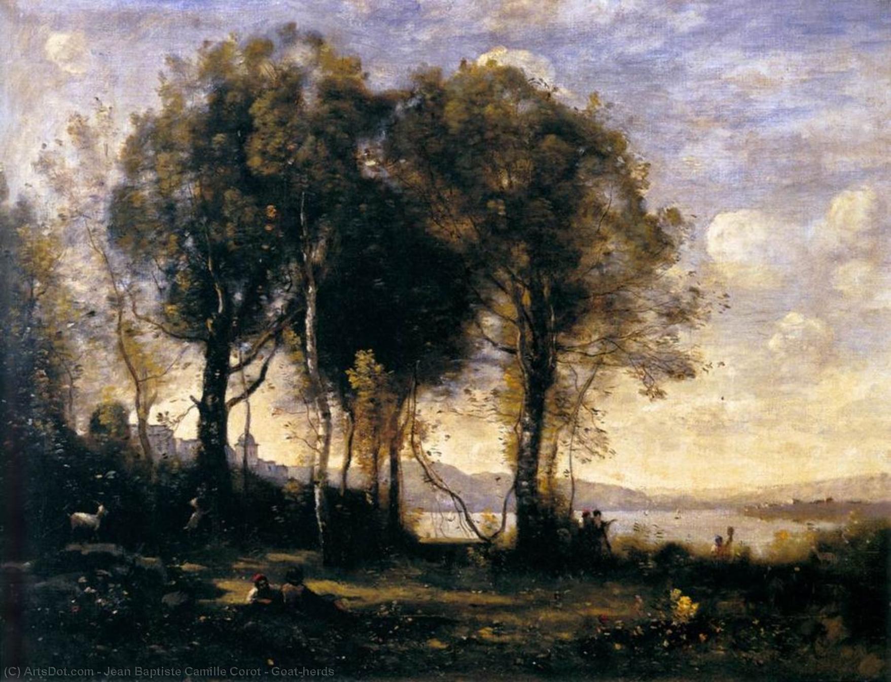 Wikioo.org - The Encyclopedia of Fine Arts - Painting, Artwork by Jean Baptiste Camille Corot - Goat-herds