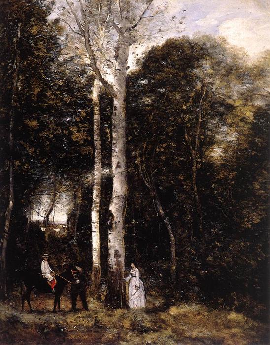WikiOO.org - Enciclopédia das Belas Artes - Pintura, Arte por Jean Baptiste Camille Corot - Promenade in the Parc des Lions at Port-Marly