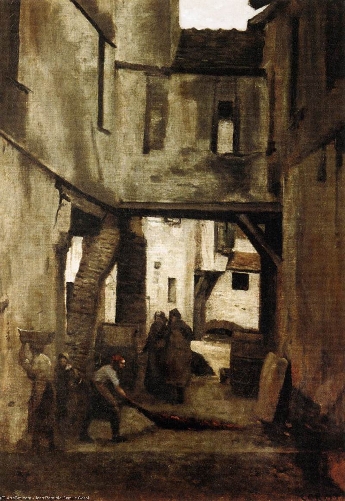 Wikioo.org - The Encyclopedia of Fine Arts - Painting, Artwork by Jean Baptiste Camille Corot - The Tanneries of Mantes