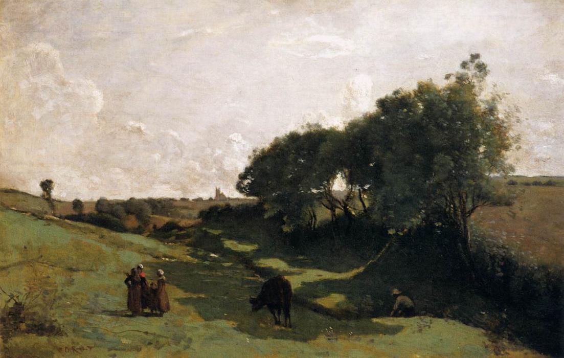 Wikoo.org - موسوعة الفنون الجميلة - اللوحة، العمل الفني Jean Baptiste Camille Corot - The Vale