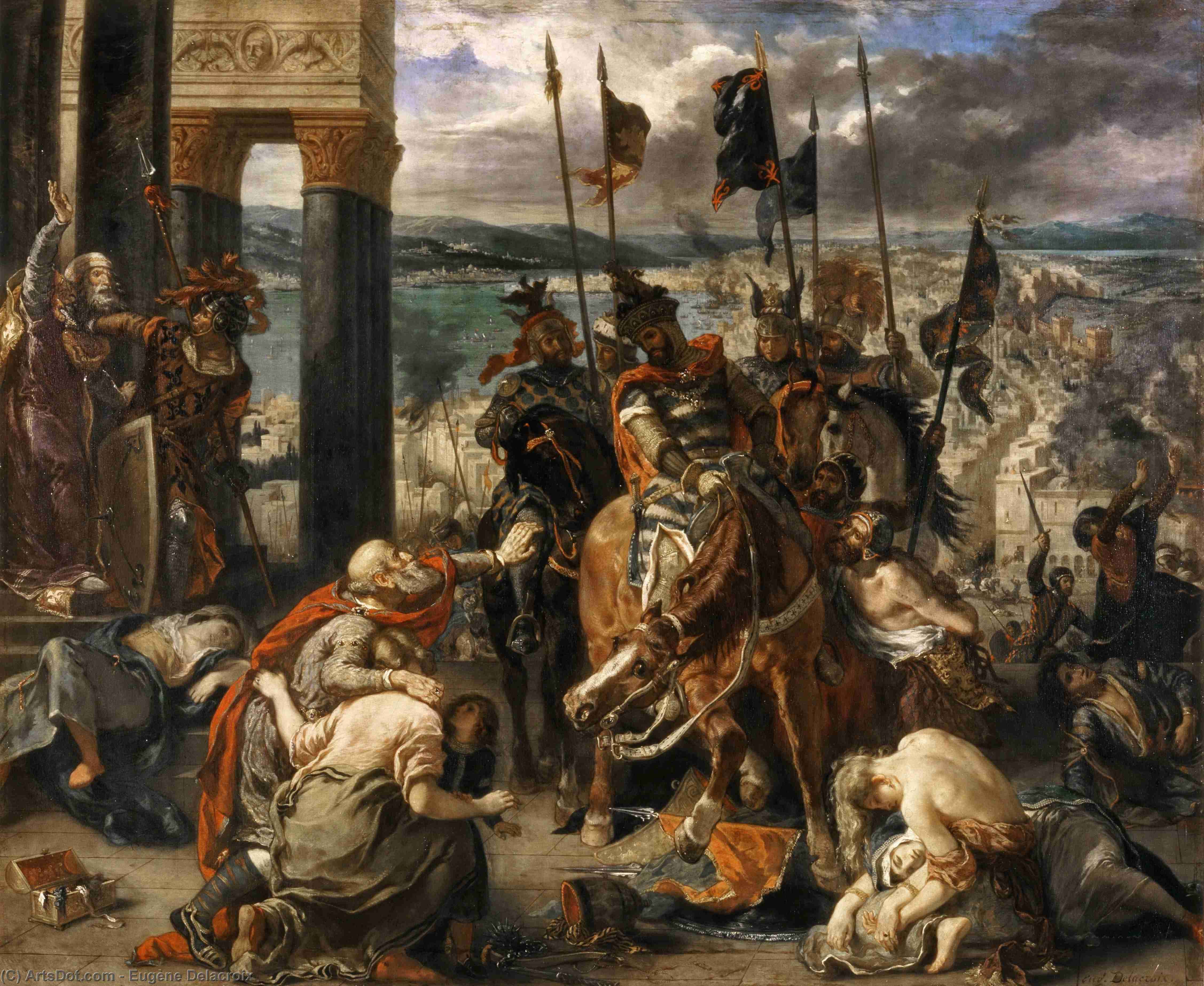 WikiOO.org - 百科事典 - 絵画、アートワーク Eugène Delacroix - 十字軍のコンスタンティノープルへの侵入